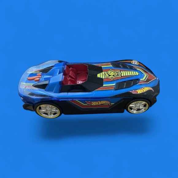 Hot Wheels Toy STATE #68 Flashing Lights Racing & Music Sounds 9" Blue Hyper - Picture 2 of 7